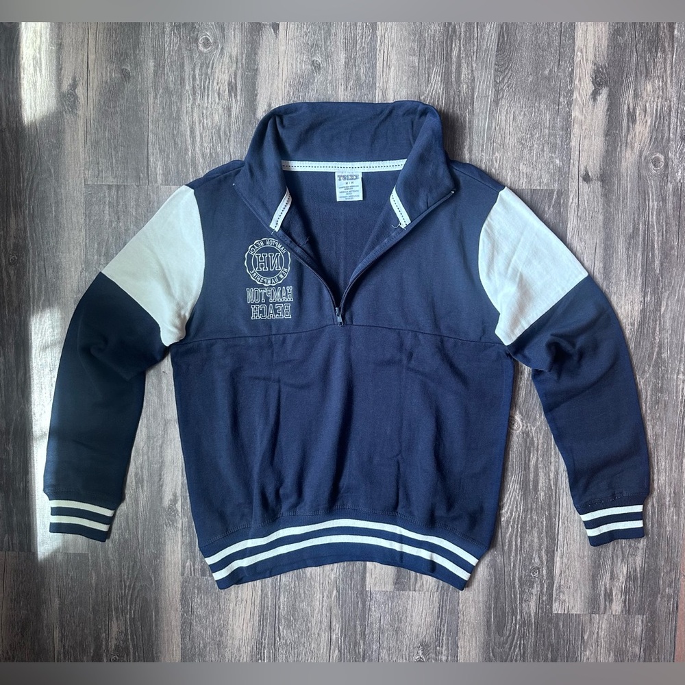 Exist Beach Sweatshirt Size Medium Navy Hampton Beach Quarter Zip Sweatshirt - Picture 5 of 16